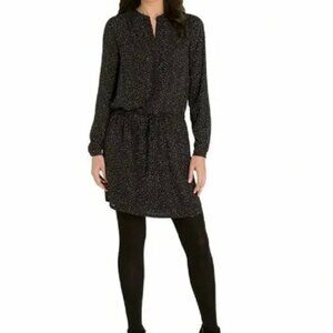 Hilary Radley Black & White Dot Drawstring Dress or Tunic sz XL
